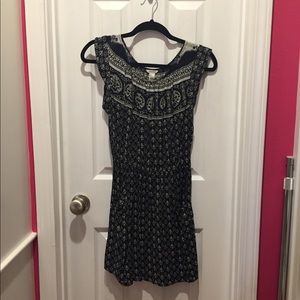Forever 21 Black and White Patterned Romper Dress